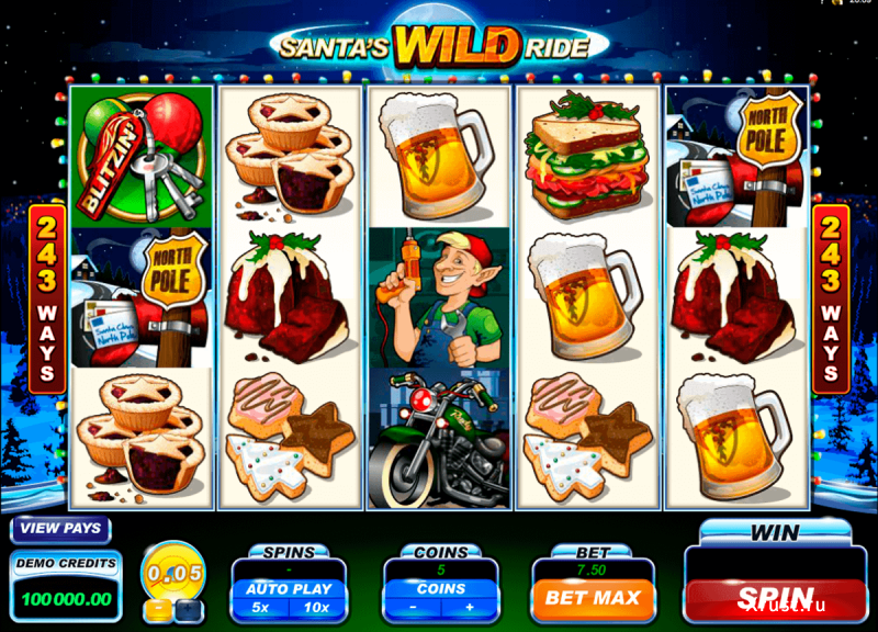 Игровой автомат Santa’s Wild Ride в казино Эльдорадо