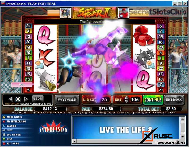 Игровой автомат Street Fighter в казино Вулкан