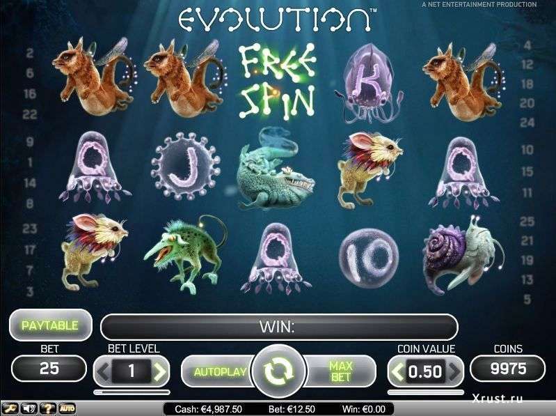 Онлайн игра Evolution в казино Вулкан Делюкс